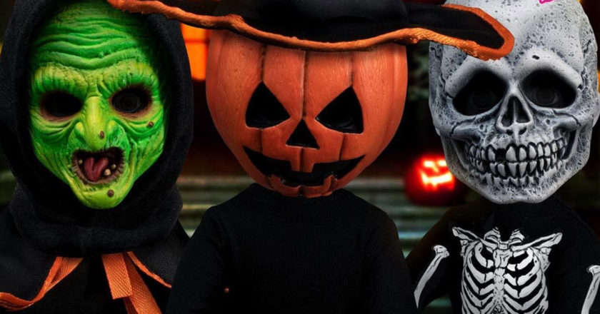 Witch, Jack-O-Lantern, and Skeleton trick or treater LDD Presents dolls inspired by "Halloween III"