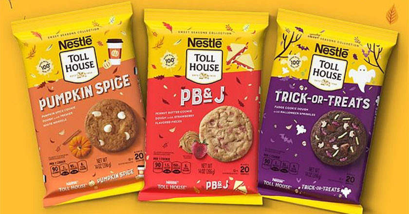 Pumpkin Spice Cookie Dough, PB&J Cookie Dough, and Trick-or-Treats Cookie Dough