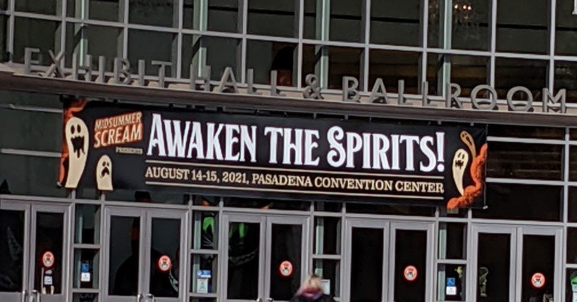 Awaken the Spirits banner on the front of the Pasadena Convention Center