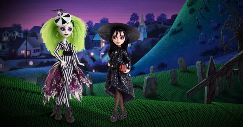 Beetlejuice and Lydia Deetz Monster High Skullector Dolls