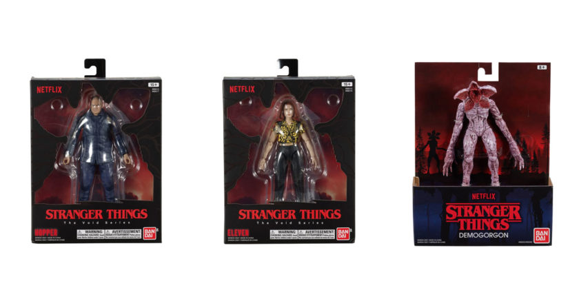 Hopper, Eleven, and Demogorgon action figures