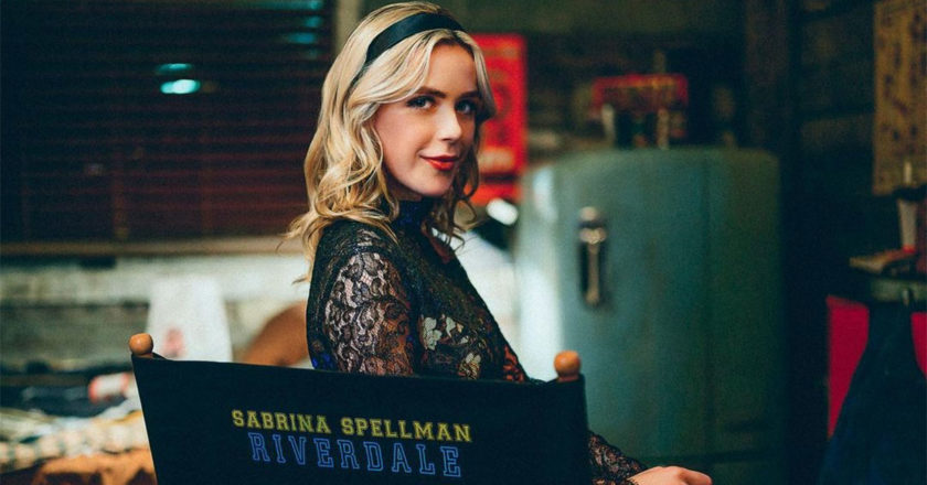 Kiernan Shipka as Sabrina Spellman on the set of "Riverdale"