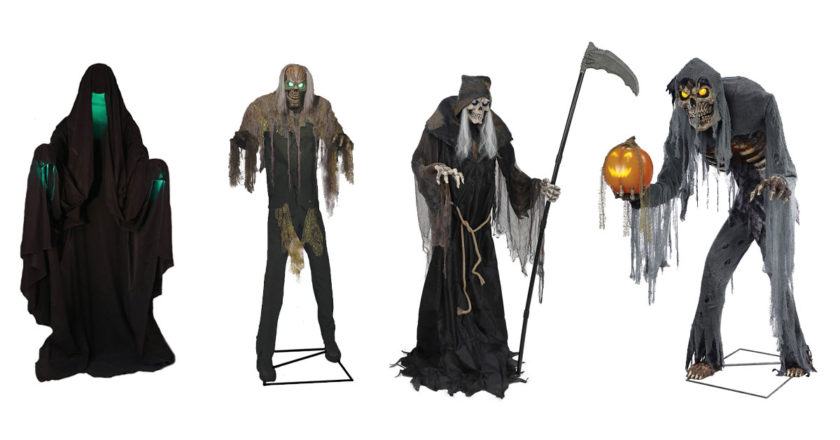 Hooded Phantom, Cellar Dweller, Lunging Reaper, and Prowling Jack animatronics