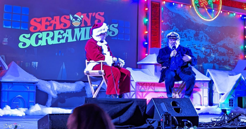 David Markland and Kirk Thatcher on stage at Season's Screamings