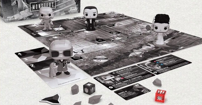 Funkoverse: Universal Monsters game board and figures
