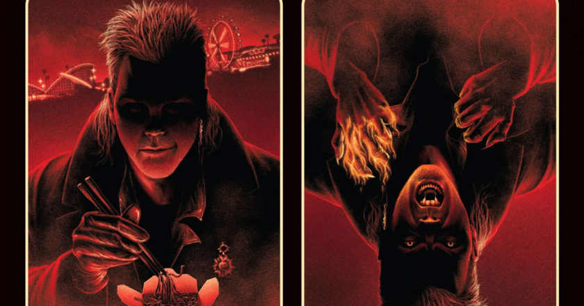 Human and vampire form David artwork from the cardback of Super7's "The Lost Boys" ReAction figures