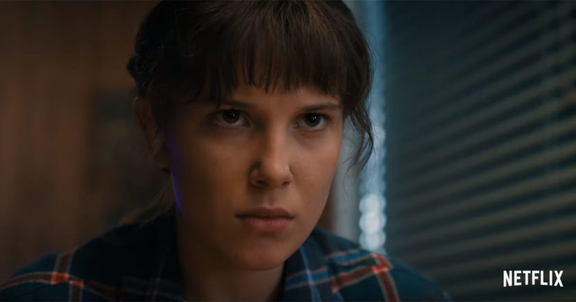 Eleven sits in a diner in "Stranger Things 4"