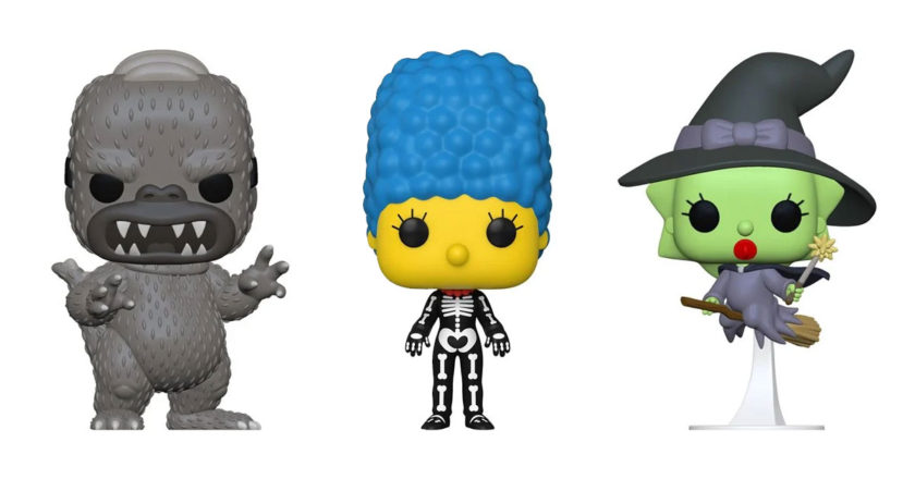 Homerzilla, Skeleton Marge, and Witch Maggie Funko Pop! figures