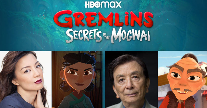 Ming-Na Wen and her character Fong Wing and James Hong and his character Grandpa from the series "Gremlins: Secrets of the Mogwai