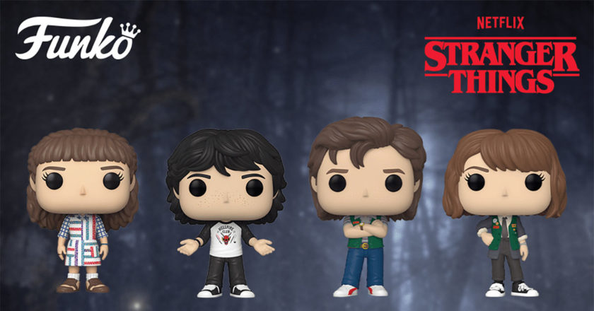Eleven, Mike, Steve, and Robin Pop! figures