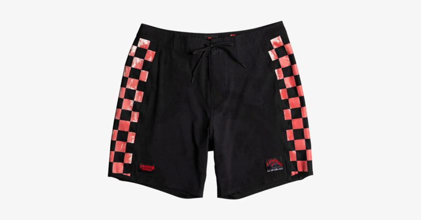 Quiksilver x Stranger Things Hellfire Arch Boardshorts with magic checker print activated