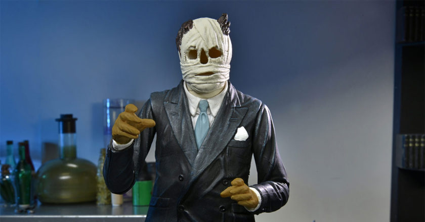 NECA Ultimate The Invisible Man figure with gloved hands and invisible head sculpt.