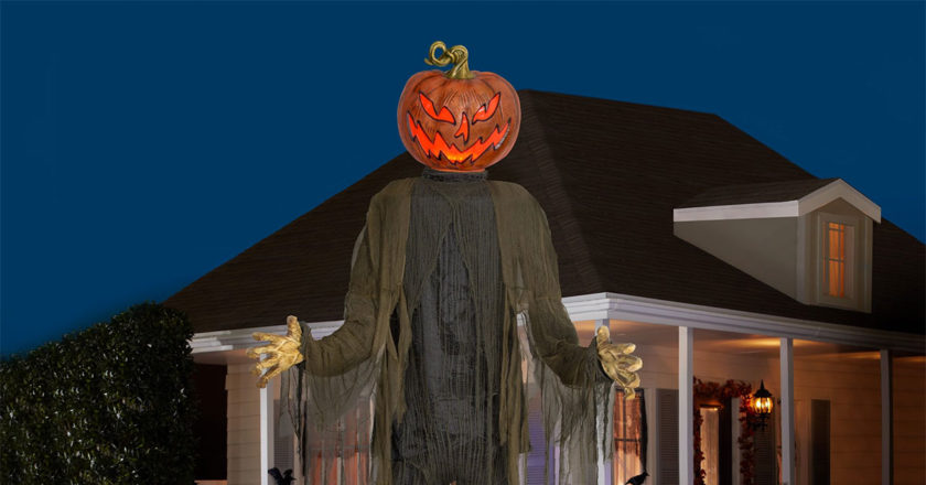Animated Giant 12 Foot Tall Posable Pumpkin Ghoul