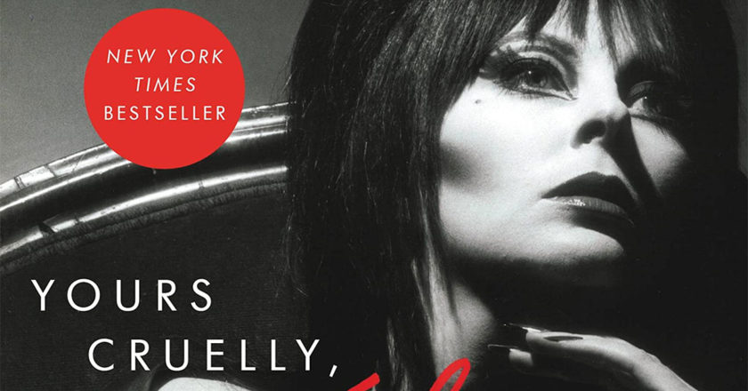 Standard cover of the paperback edition of "Yours Cruelly, Elvira"