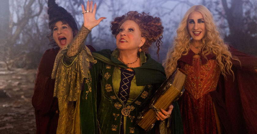 Kathy Najimy as Mary Sanderson, Bette Midler as Winifred Sanderson, and Sarah Jessica Parker as Sarah Sanderson