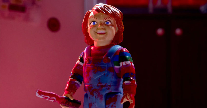 Blood-splattered Chucky ReAction figure