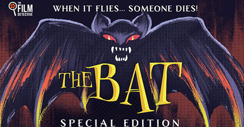 Closeup of the bat artwork on the cover of "The Bat" Special Edition Blu-ray