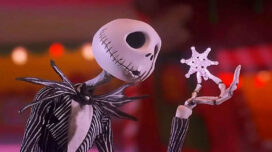 Jack Skellington holds a snowflake in "The Nightmare Before Christmas"