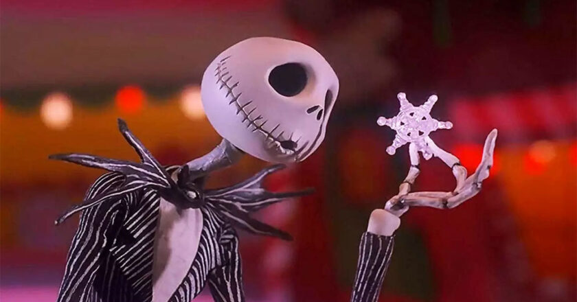 Jack Skellington holds a snowflake in "The Nightmare Before Christmas"
