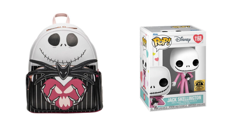 Jack Skellington Valo-ween Loungefly bag and Funko Pop!