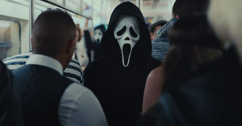Ghostface on a subway train in the trailer for "Scream VI"