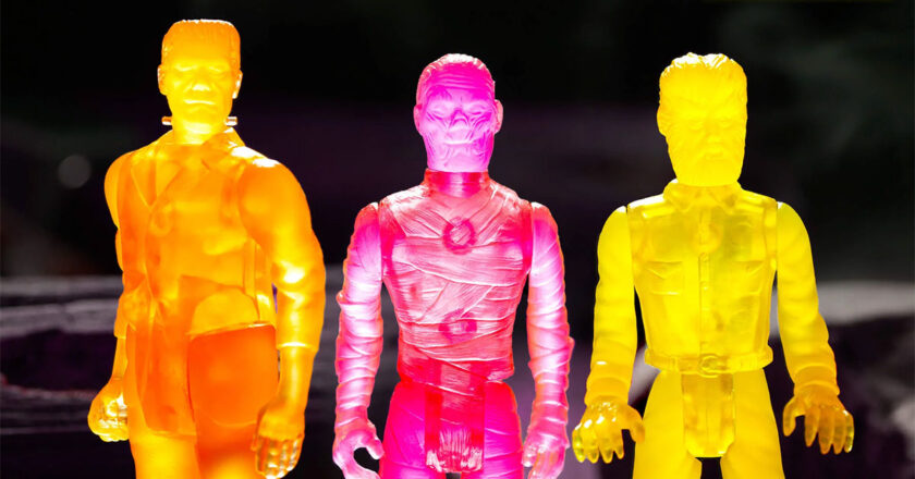 Frankenstein, The Mummy, and The Wolf Man Luminator ReAction Figures