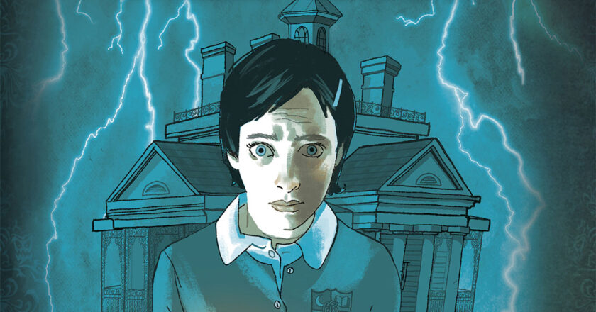 The character Audrey on the from the cover of "The Haunted Mansion: Storm & Shade."