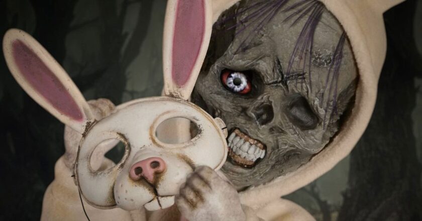 The Return of the Living Dead Dolls: Eggzorcist with dead face plate and bunny mask