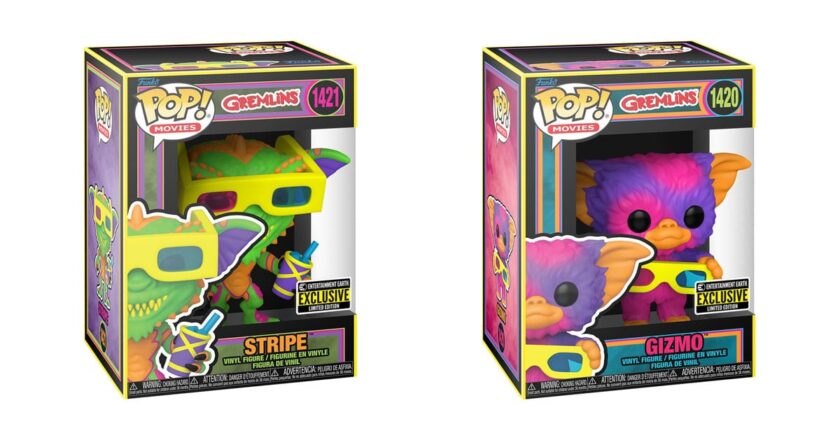 Entertainment Earth exclusive Stripe and Gizmo black light glow Funko Pop! figures