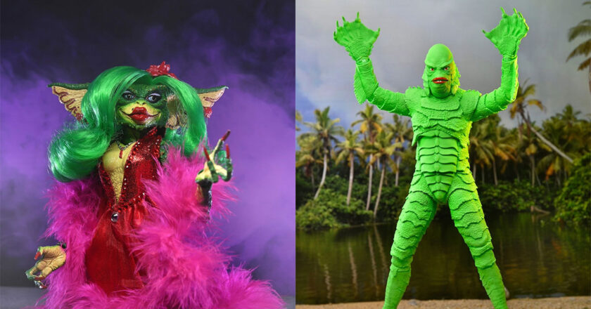 Ultimate Showgirl Greta Gremlin action figure and Ultimate glow-in-the-dark Creature from the Black Lagoon action figure
