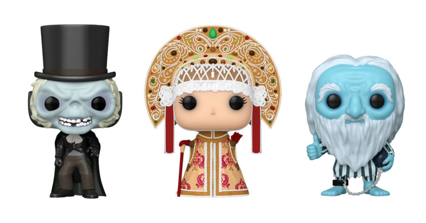 Hatbox Ghost, Madame Leota, and Hitchhiking Ghost Gus Funko Pop! figures