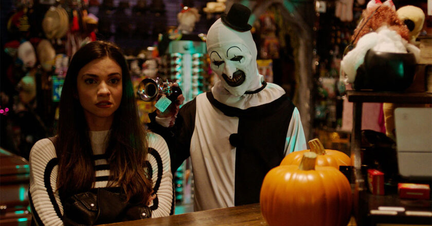 Lauren LaVera and David Howard Thornton in Terrifier 2