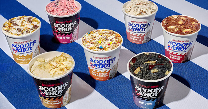 All seven different pints of Scoops Ahoy ice cream