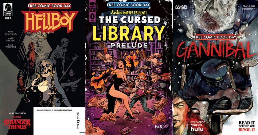 Free Comic Book Day Titles Hellboy & Stranger Things, The Cursed Library Prelude, and Cannibal
