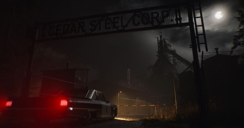 A police car sits in front of a steel mill in "The Casting of Frank Stone"