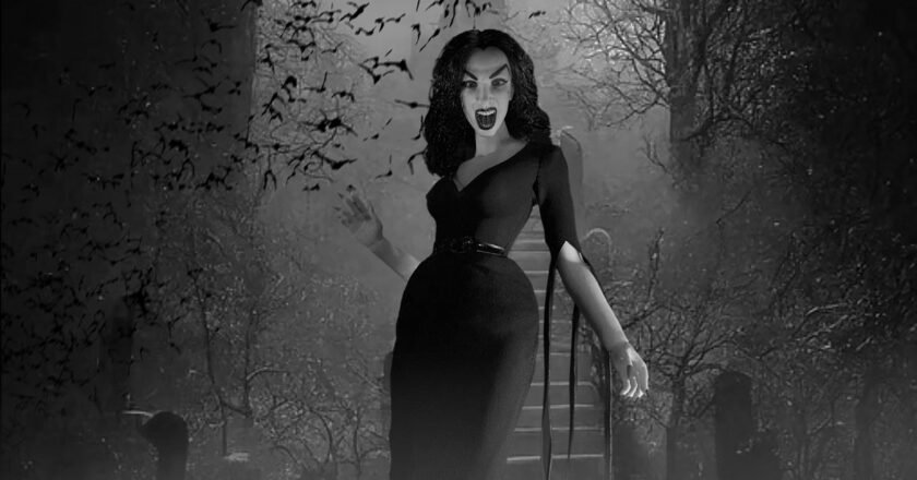 Executive Replicas Vampira figure in black and white