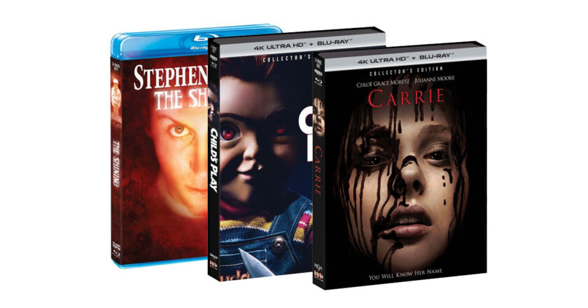 Scream Factory's "The Shining" Blu-ray and "Child's Play" and "Carrie" Collector's Edition 4K UHD = Blu-ray combo packs