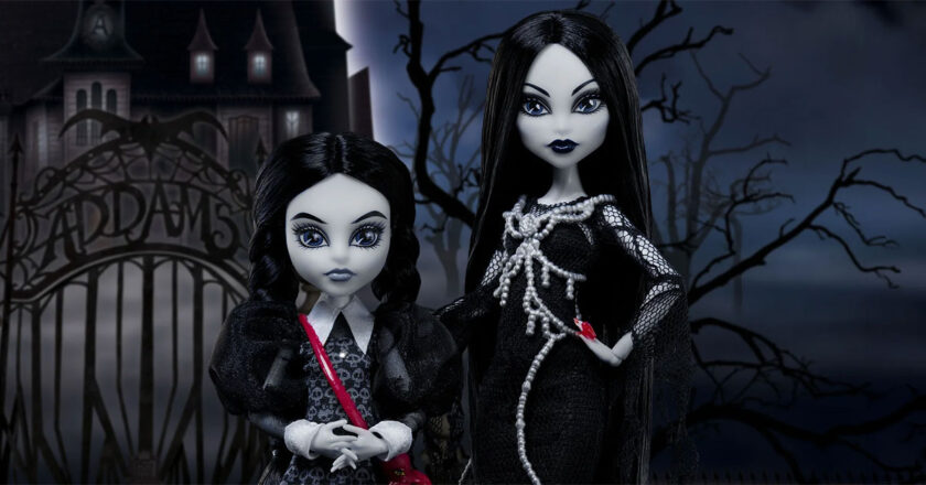 Wednesday and Morticia Addams Monster High Skullector dolls
