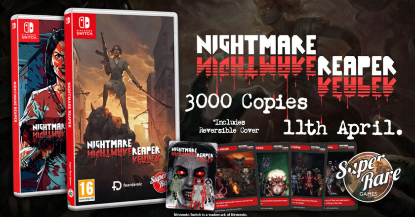 Nightmare Reaper Nintendo Switch physical edition with both covers and trading cards
