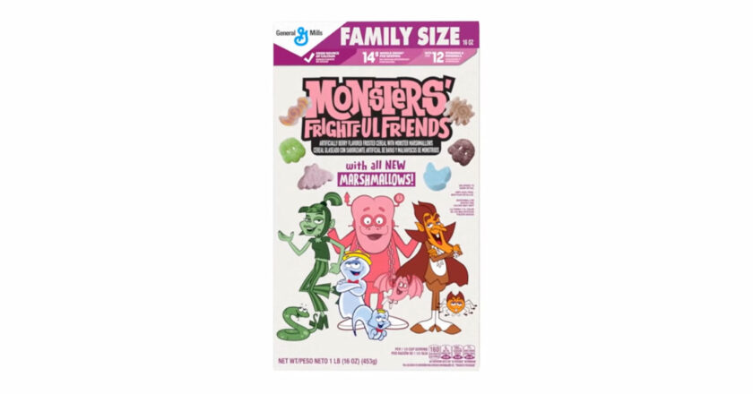 Family size box of Monsters' Frightful Friends cereal