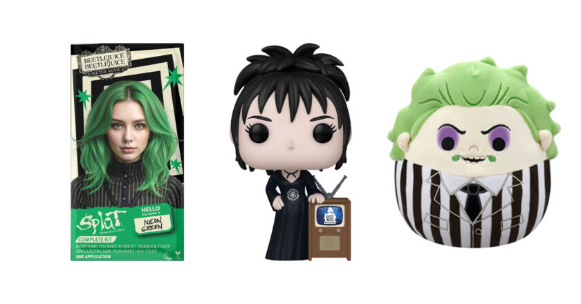 SPLAT Neon Green Hair Dye, Lydia Deetz Funko Pop!, and Beetlejuice Squishmallow