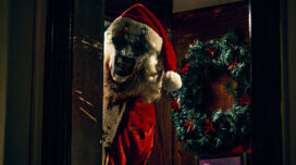 Art the Clown dressed as Santa in Terrifier 3