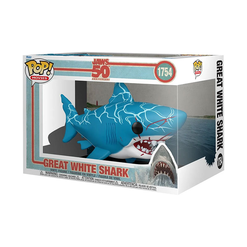 Jaws 50th Anniversary Great White Shark Super 6-Inch Funko Pop! in packaging