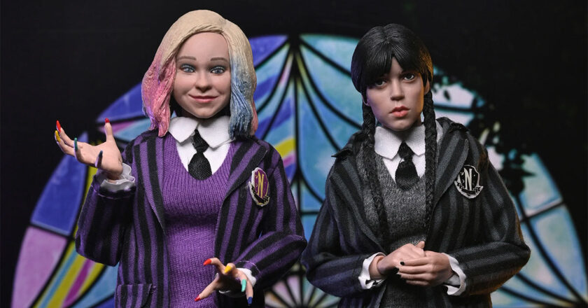 Enid and Wednesday clothed action figures