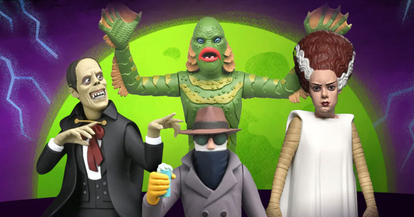 Phantom of the Opera, Creature from the Black Lagoon, The Invisible Man, and Bride of Frankenstein Toony Terrors figures