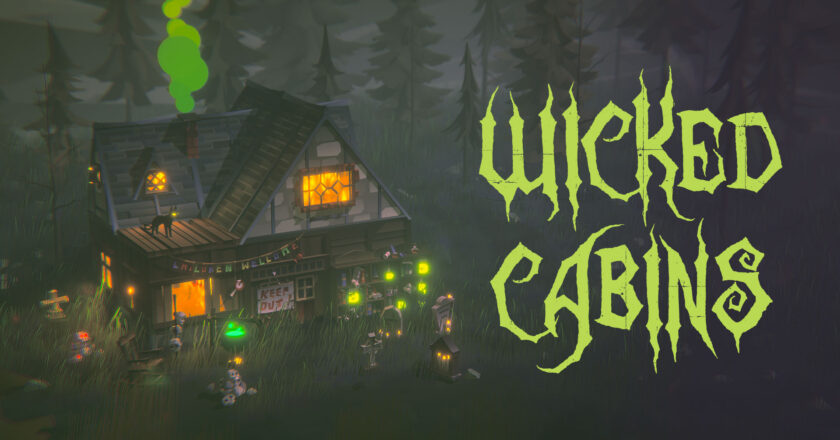 Wicked Cabins key art featuring a witches cottage